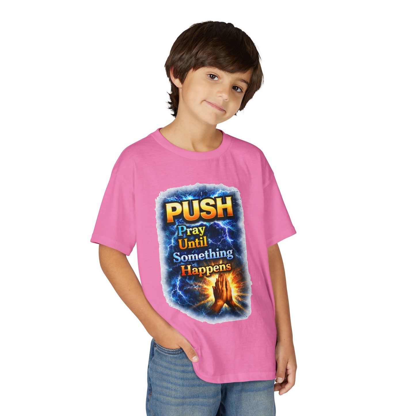 "Push: Pray Until Something Happens" Youth T-shirt - Hands