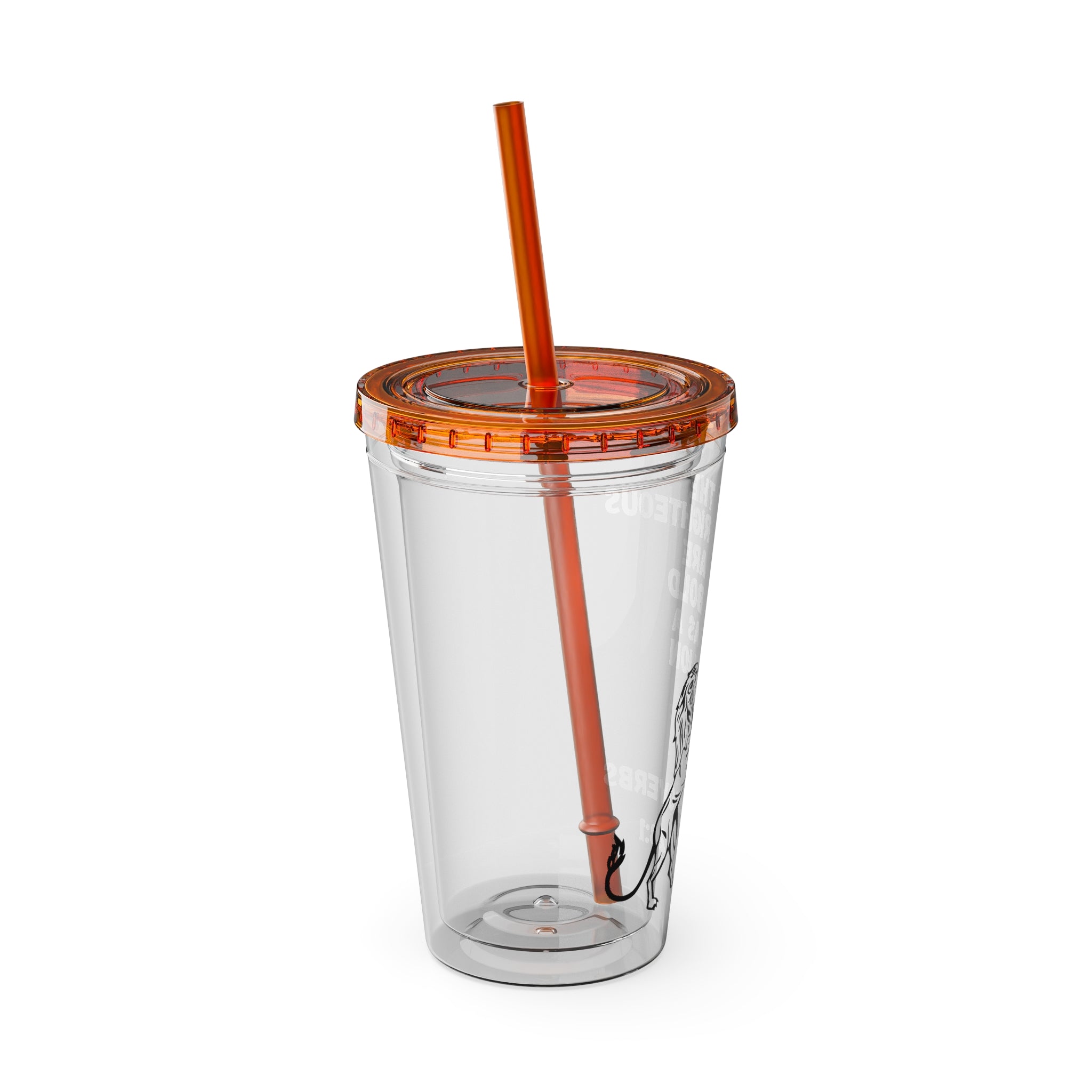 "The Righteous Are Bold as a Lion" 16oz Inspirational Tumbler with Straw