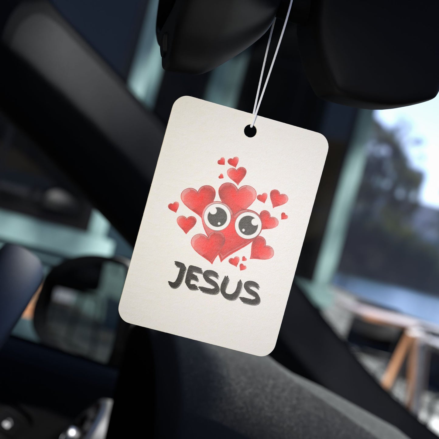Eye Love Jesus Heart Car Air Freshener