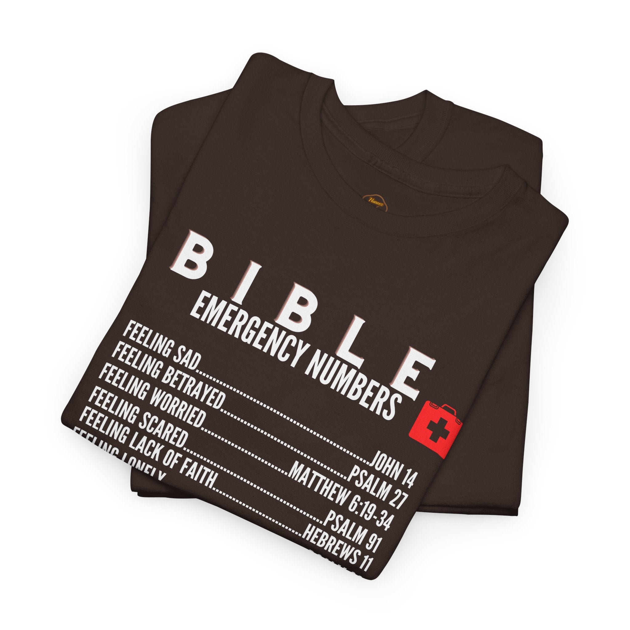 Bible Emergency Numbers Tee - White