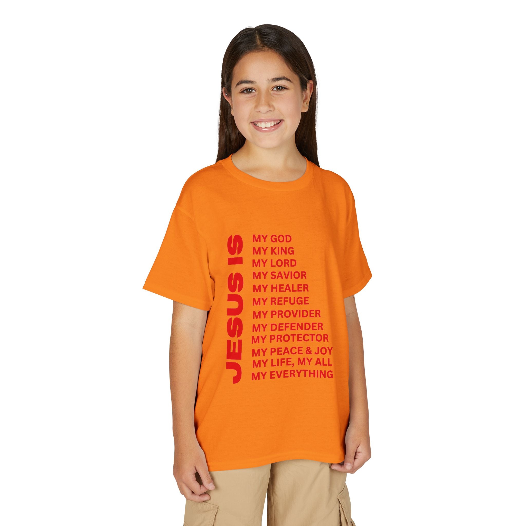 Christian JESUS IS Youth Short Sleeve - Red
