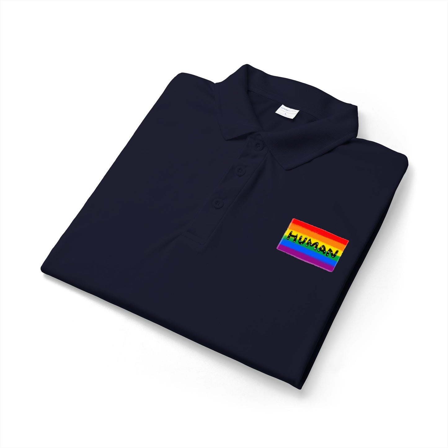 Rainbow "HUMAN" Polo Shirt