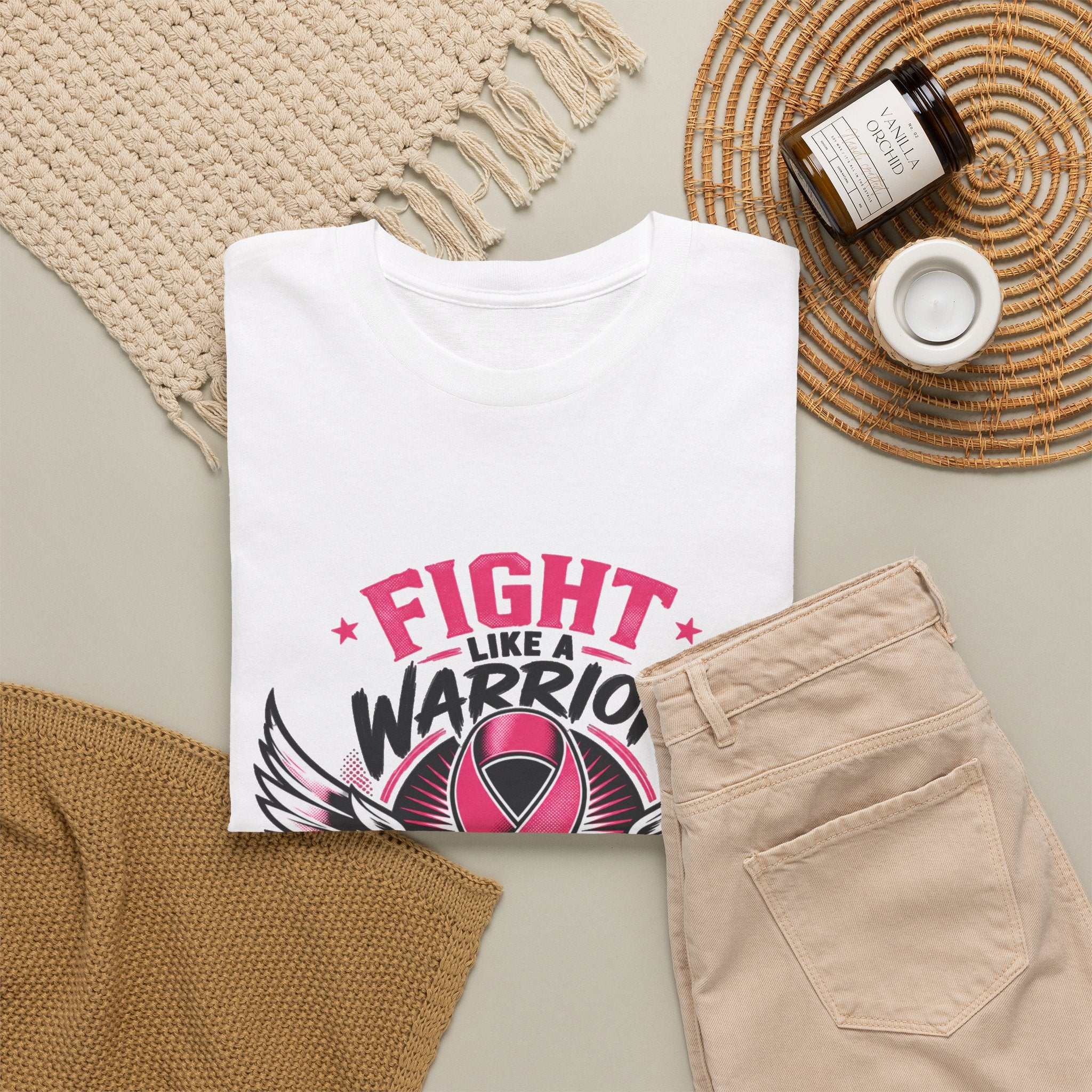 Fight Like a Warrior, Survive Like a Champion Breast Cancer Awareness T-Shirt