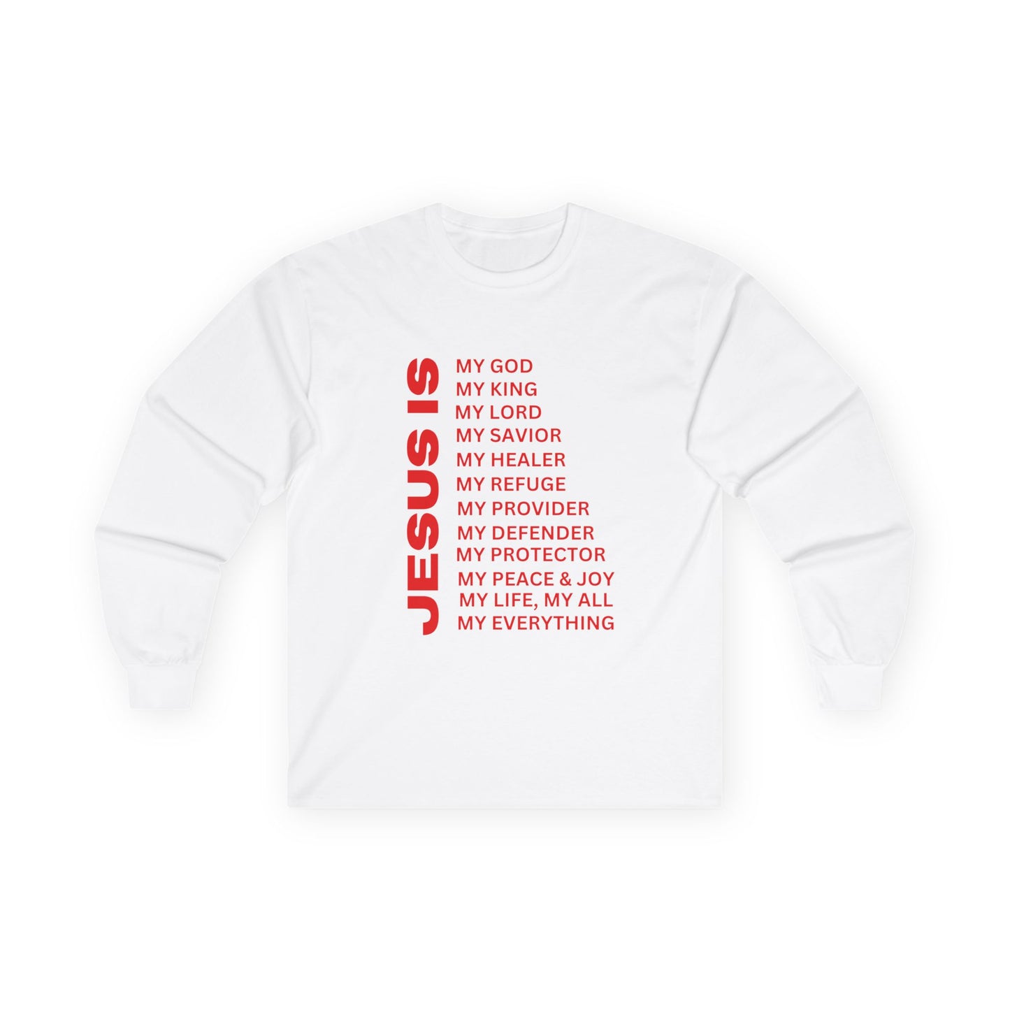 Christian JESUS IS Long Sleeve - Red