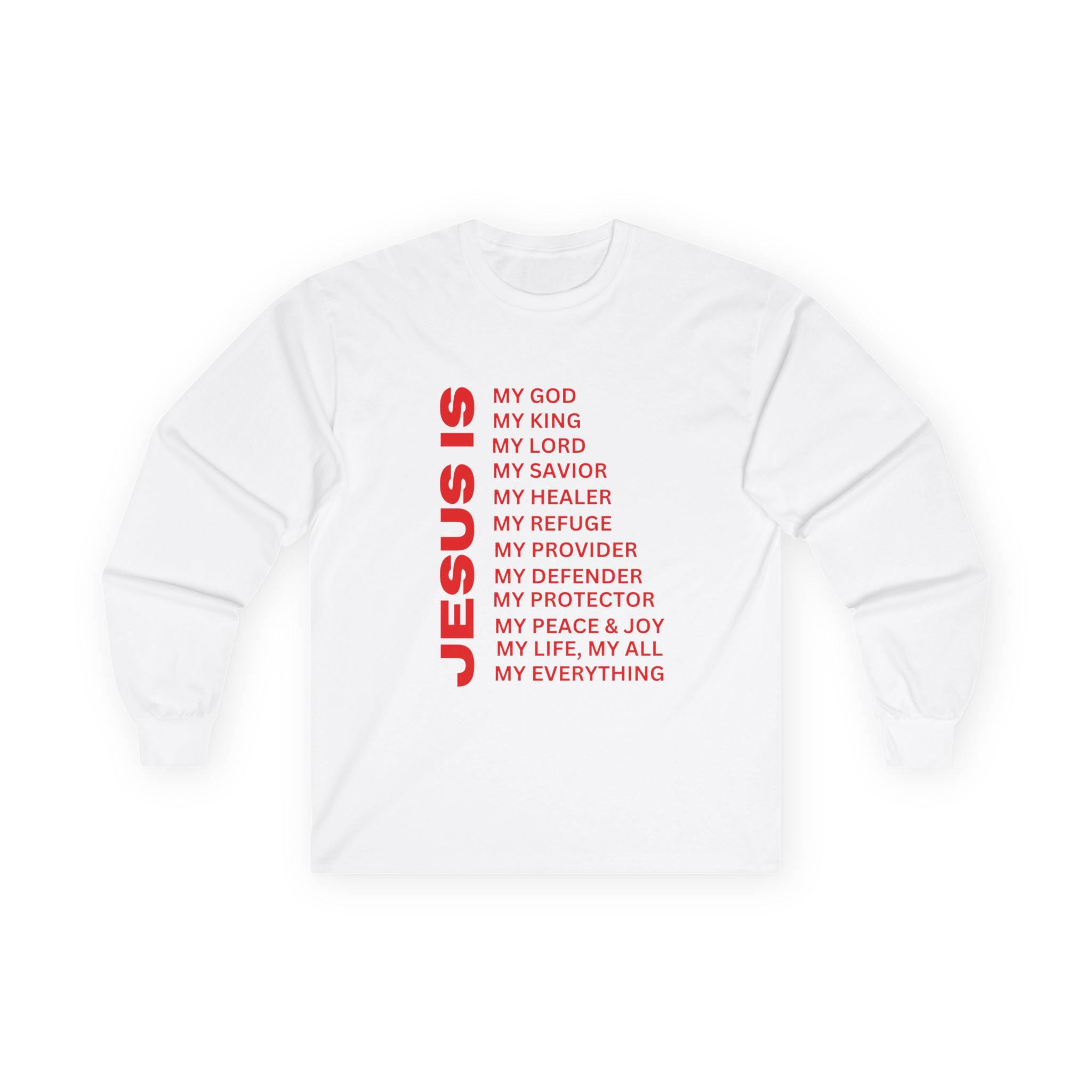 Christian JESUS IS Long Sleeve - Red