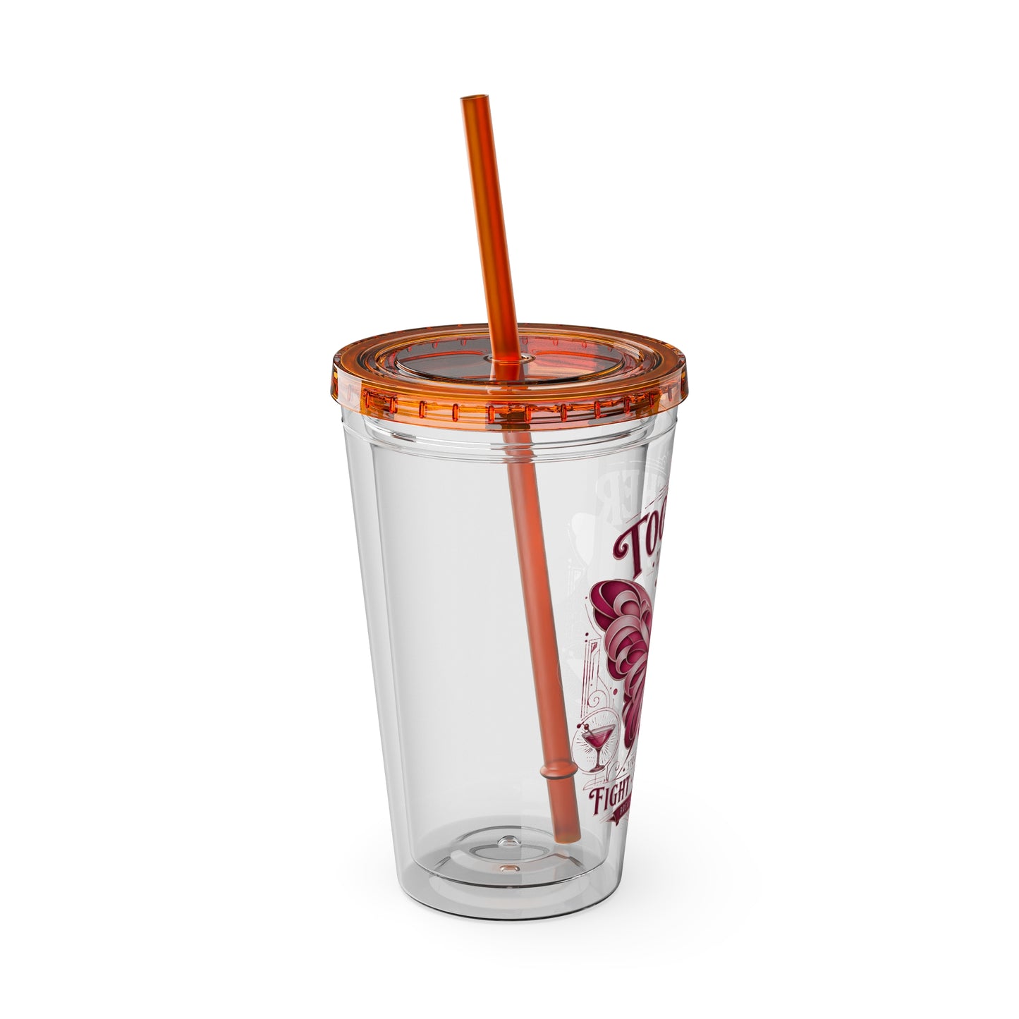 Together We Rise Butterfly Breast Cancer 16oz Tumbler with Straw
