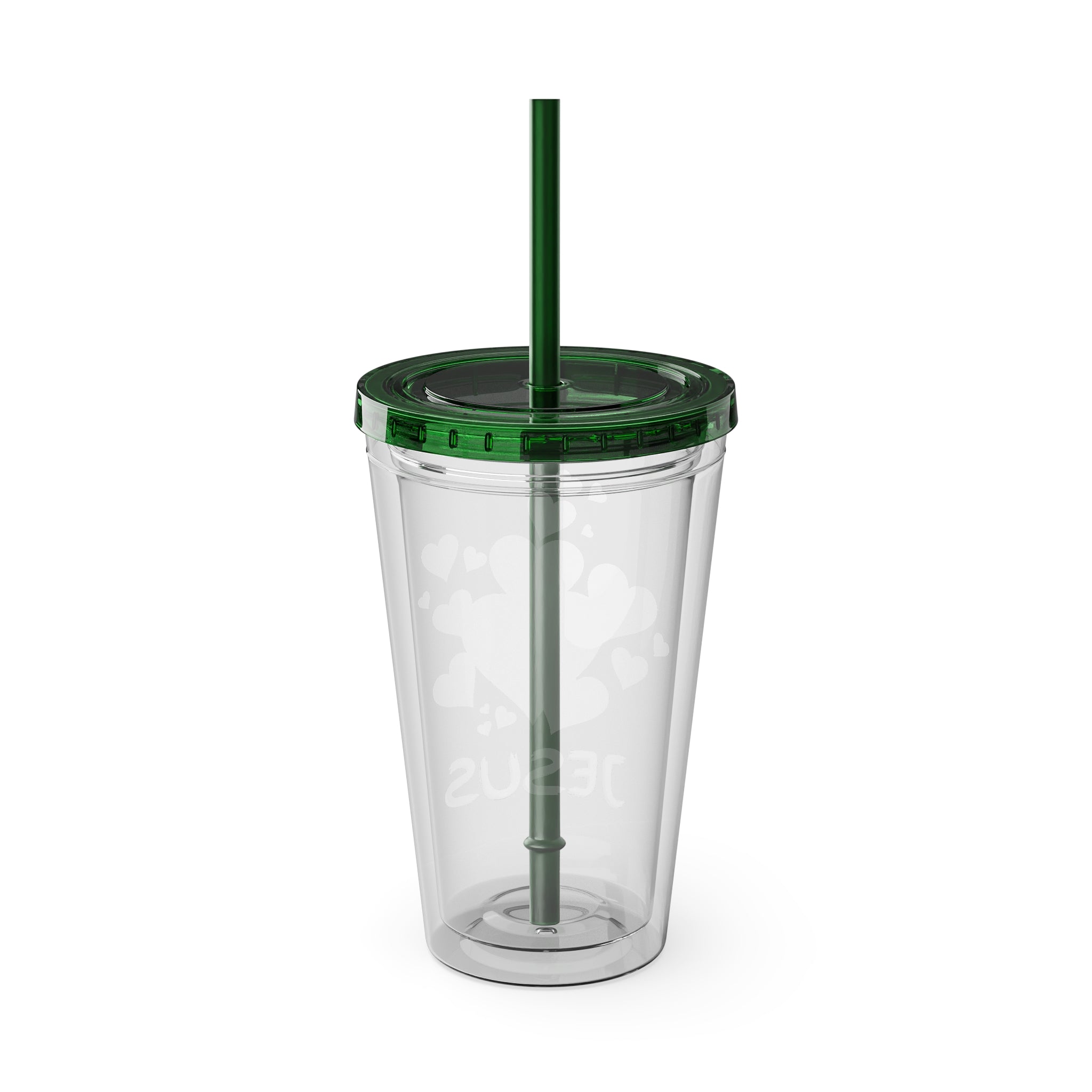 Jesus Heart Love 16oz Tumbler with Straw