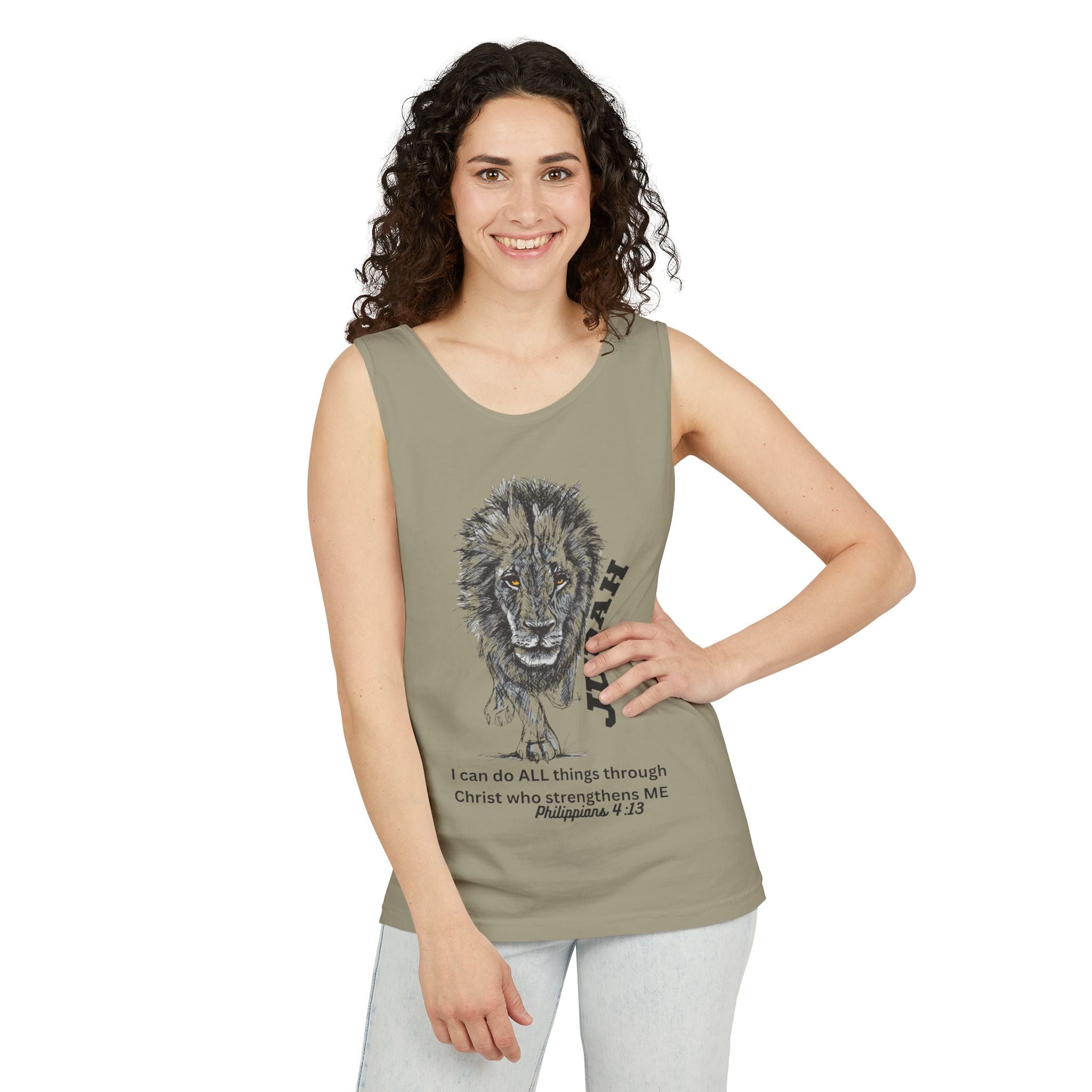 Lion of Judah Tank Top - 'I Can Do All Things' Philippians 4:13
