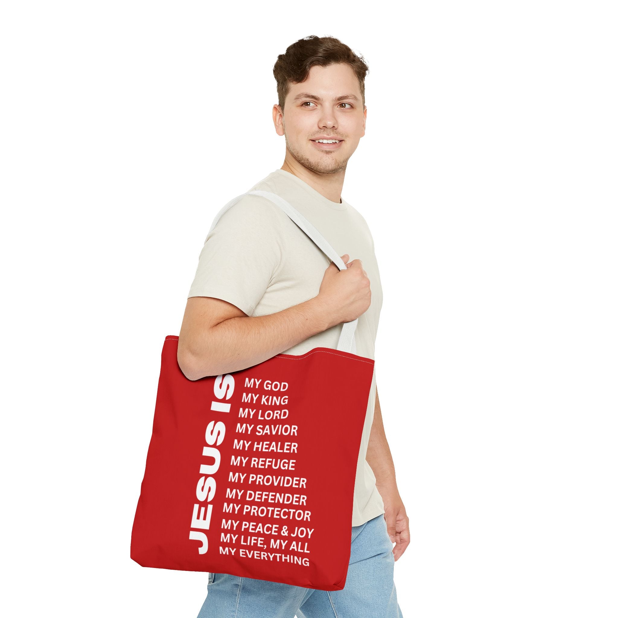Christian JESUS IS Tote Bag - Red