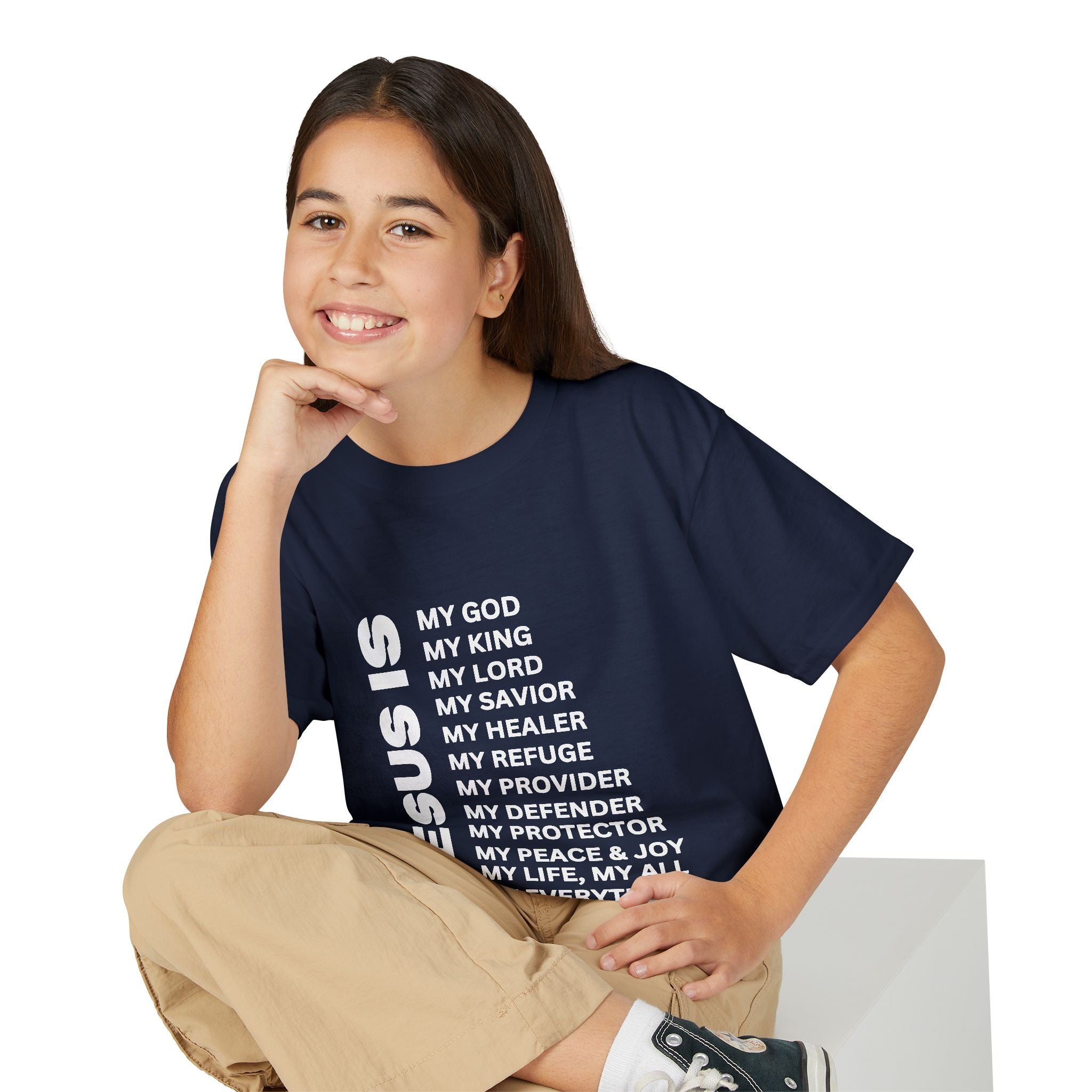 Christian JESUS IS Youth Short Sleeve - White