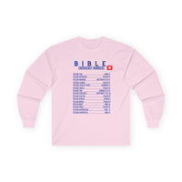Bible Emergency Numbers Long Sleeve Tee - Blue