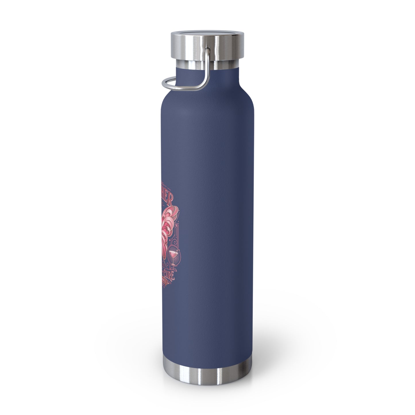 Together We Fight Pink Ribbon Butterfly Cancer 22oz Insulated Water Bottle