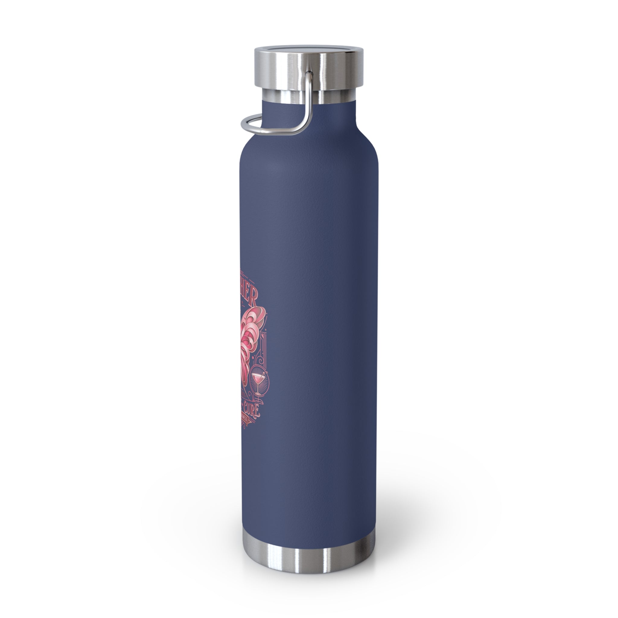 Together We Fight Pink Ribbon Butterfly Cancer 22oz Insulated Water Bottle