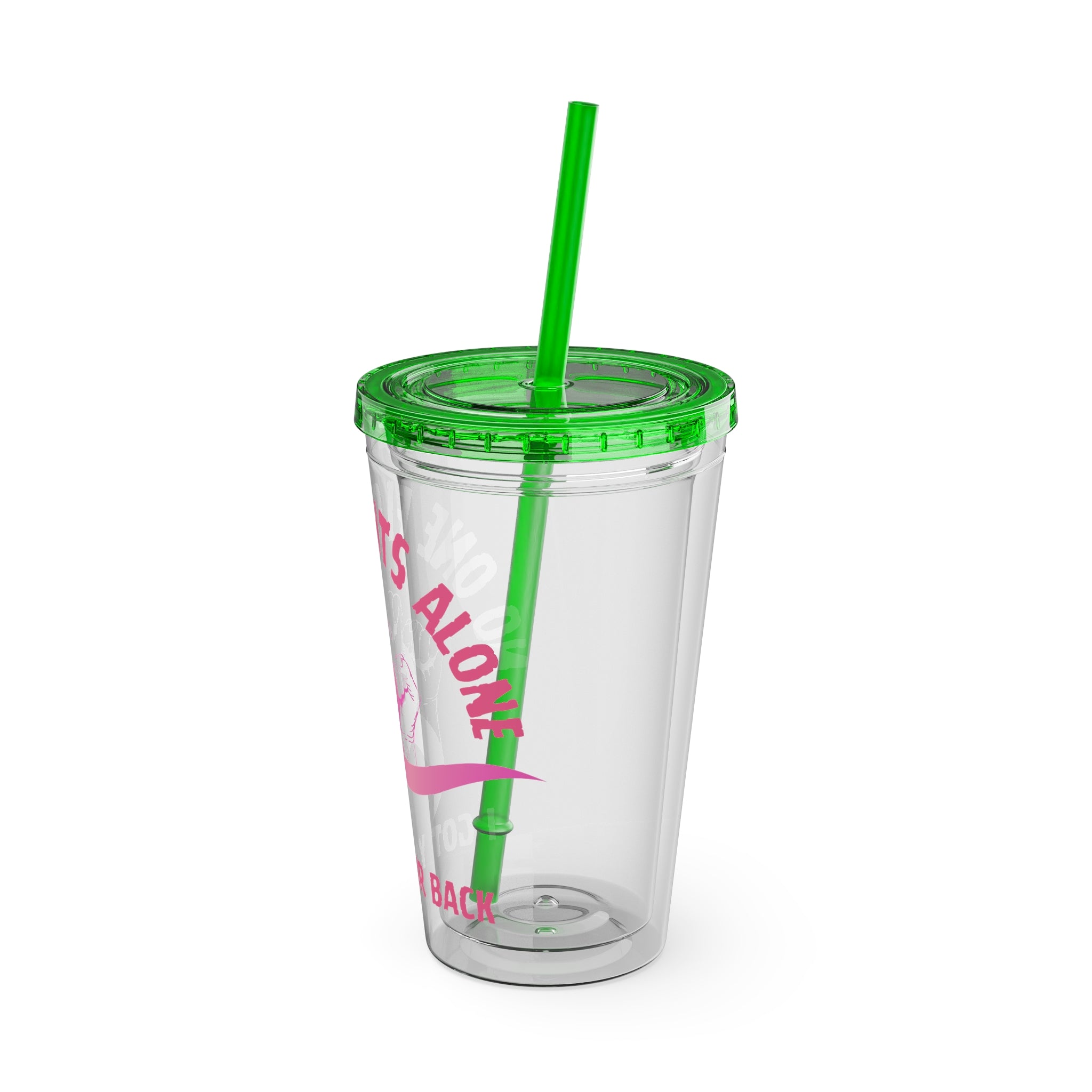 "No One Fights Alone" 16oz Tumbler with Straw