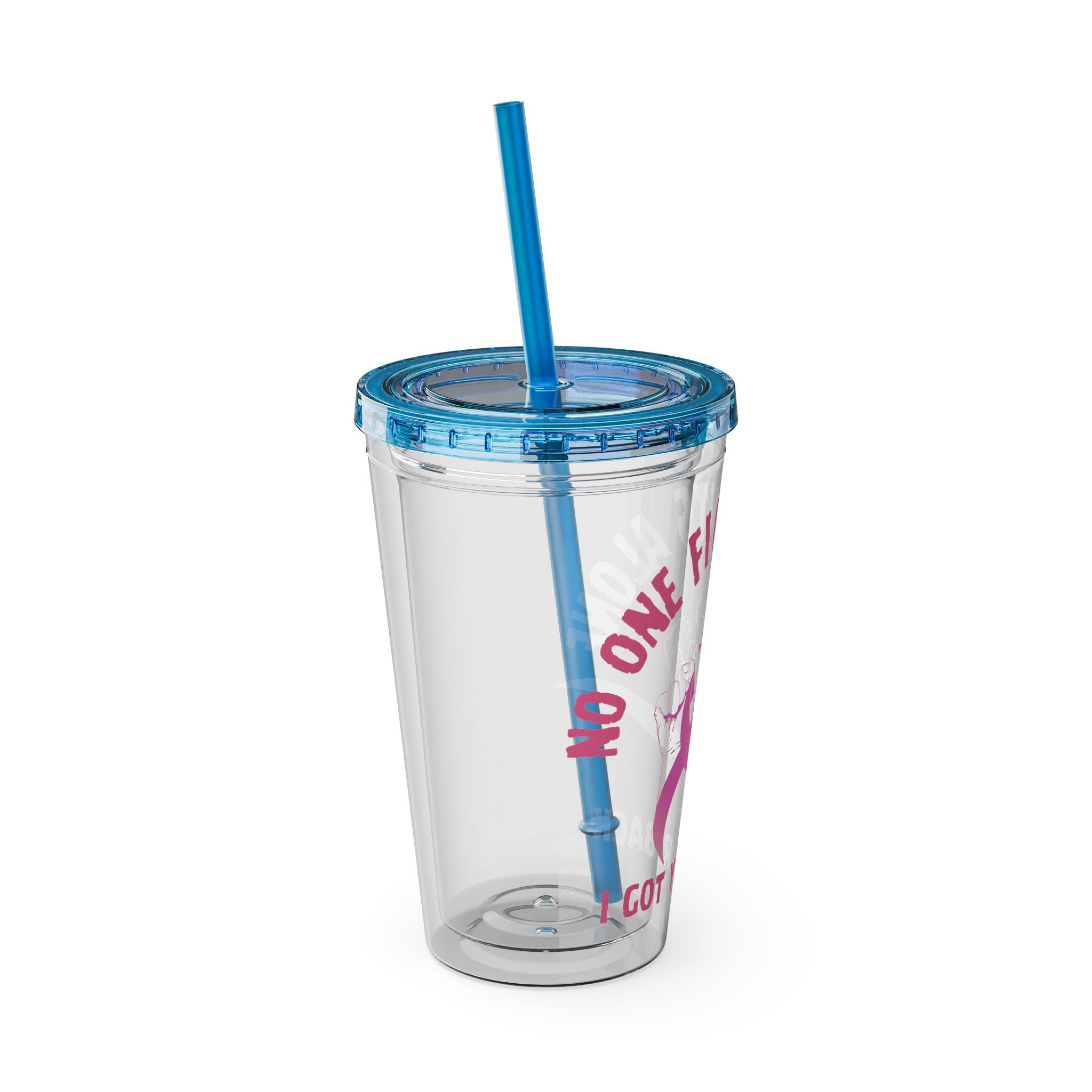 "No One Fights Alone" 16oz Tumbler with Straw
