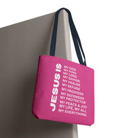 Christian JESUS IS Tote Bag - Pink