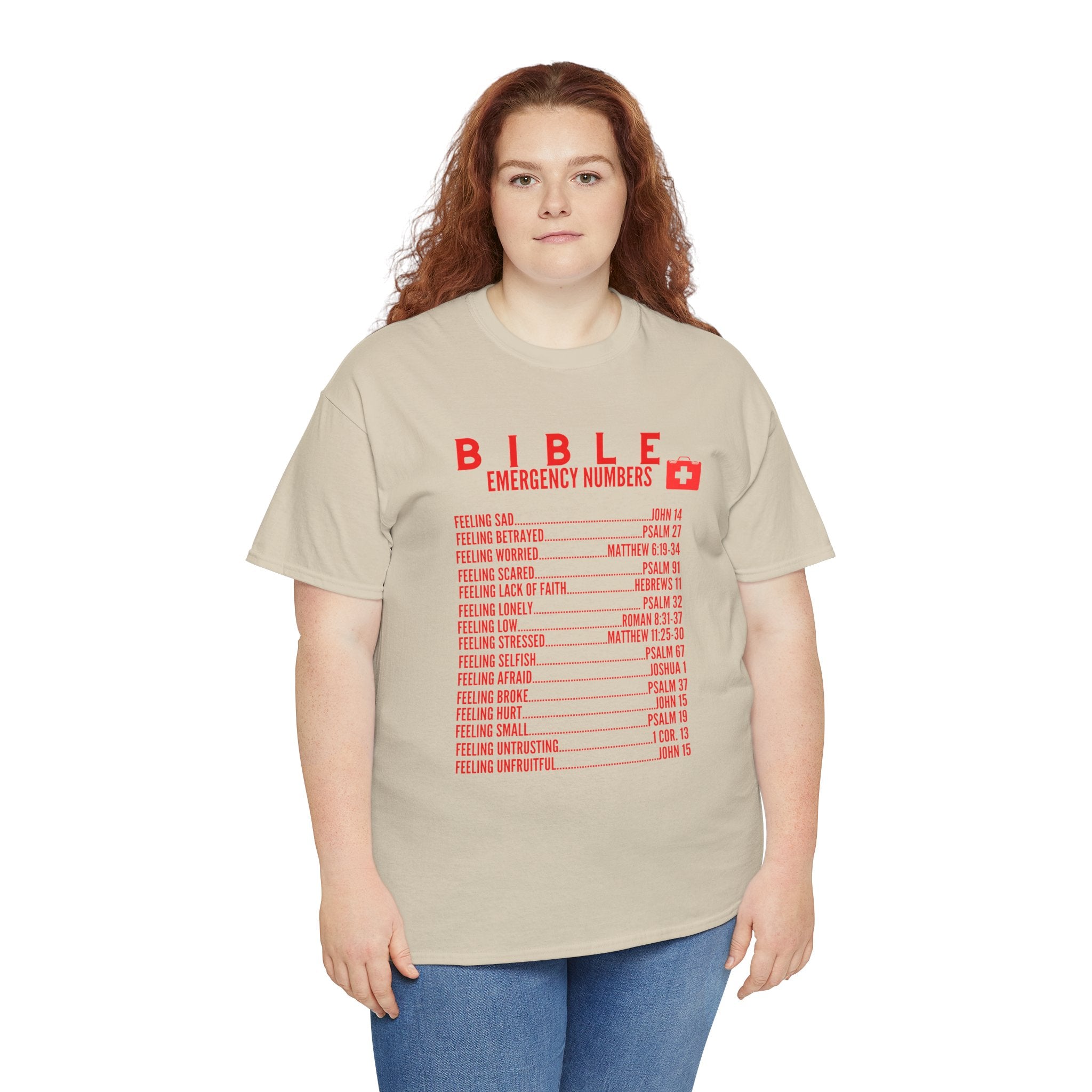 Bible Emergency Numbers Tee - Red