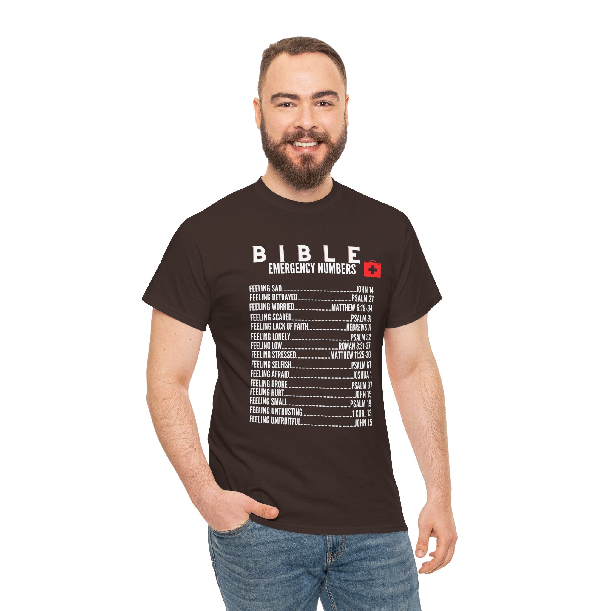Bible Emergency Numbers Tee - White