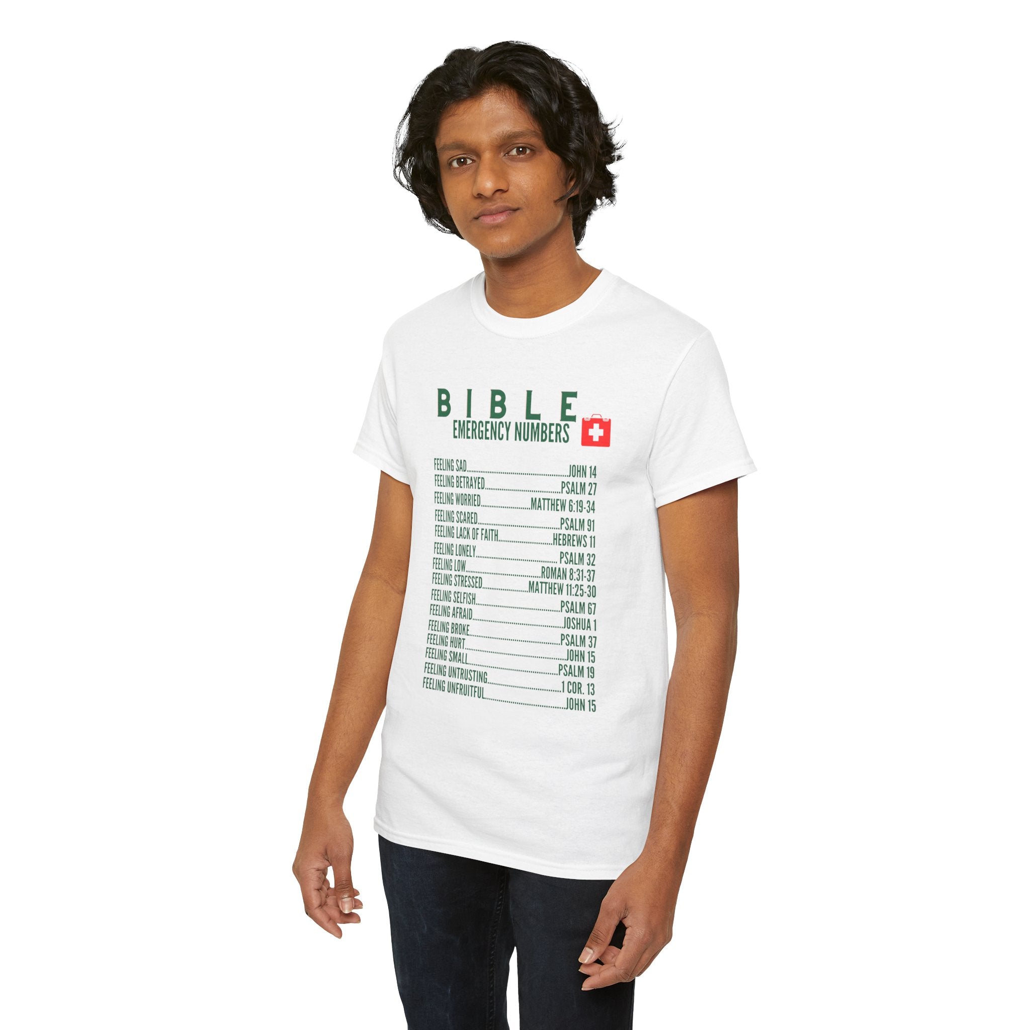 Bible Emergency Numbers Tee - Green