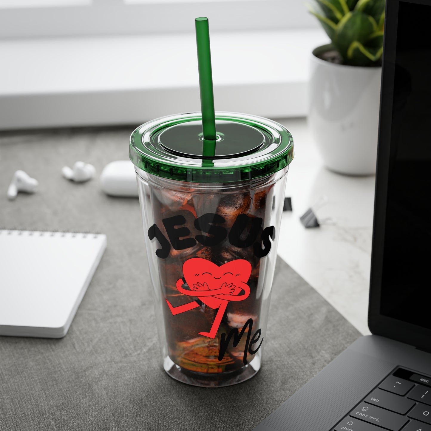 Jesus Loves Me 16oz Tumbler with Straw
