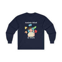 Autistic Mind At Work Long Sleeve Tee — White