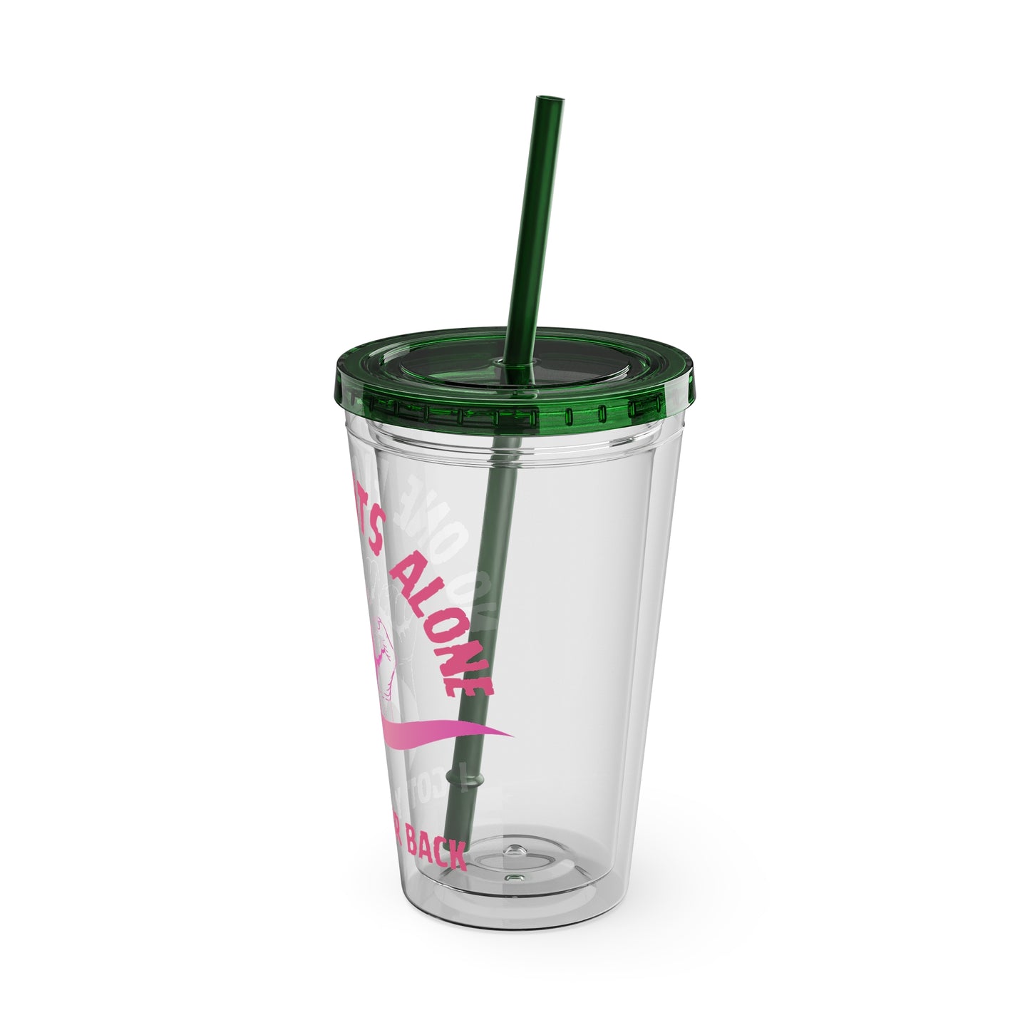 "No One Fights Alone" 16oz Tumbler with Straw
