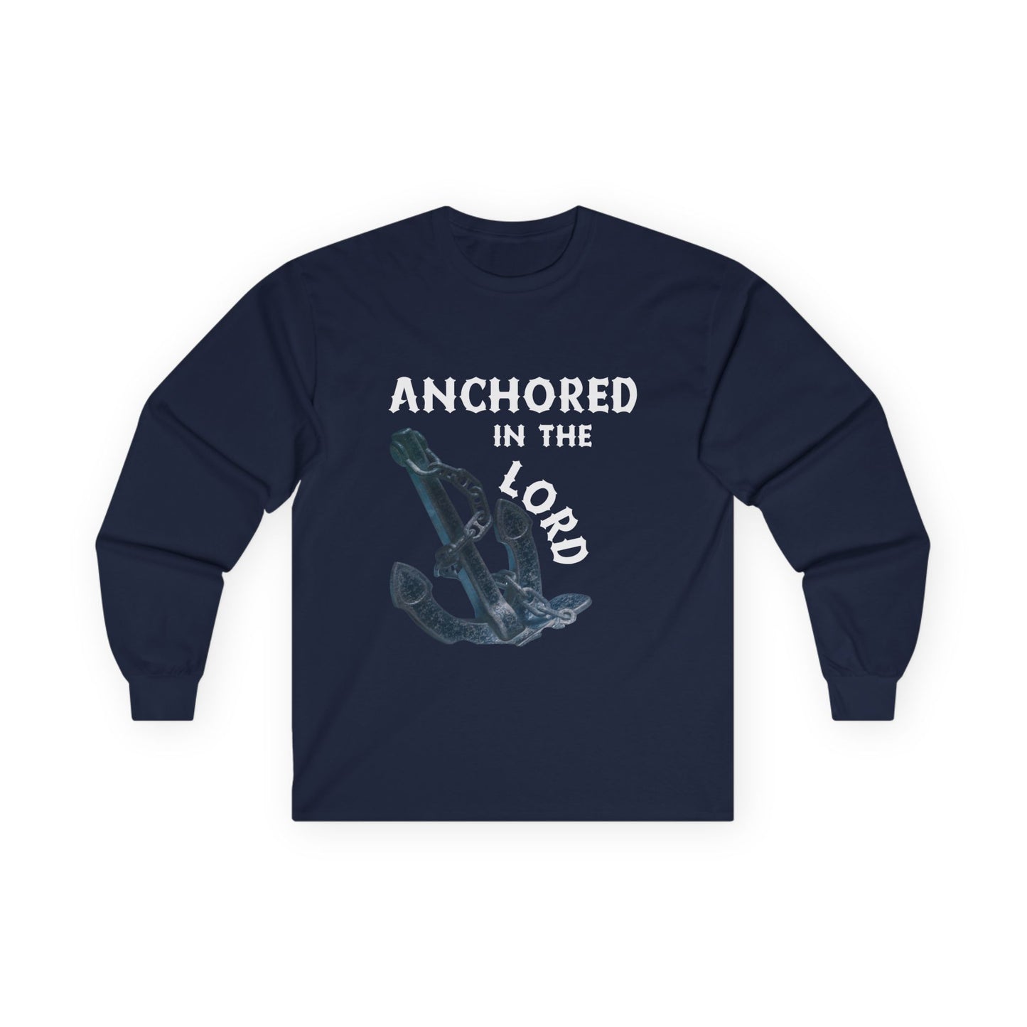 Anchored in the Lord Long Sleeve Tee - White
