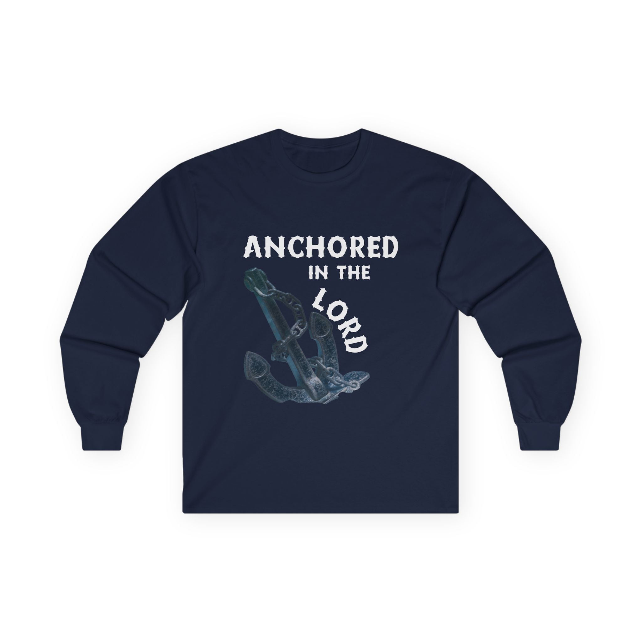 Anchored in the Lord Long Sleeve Tee - White