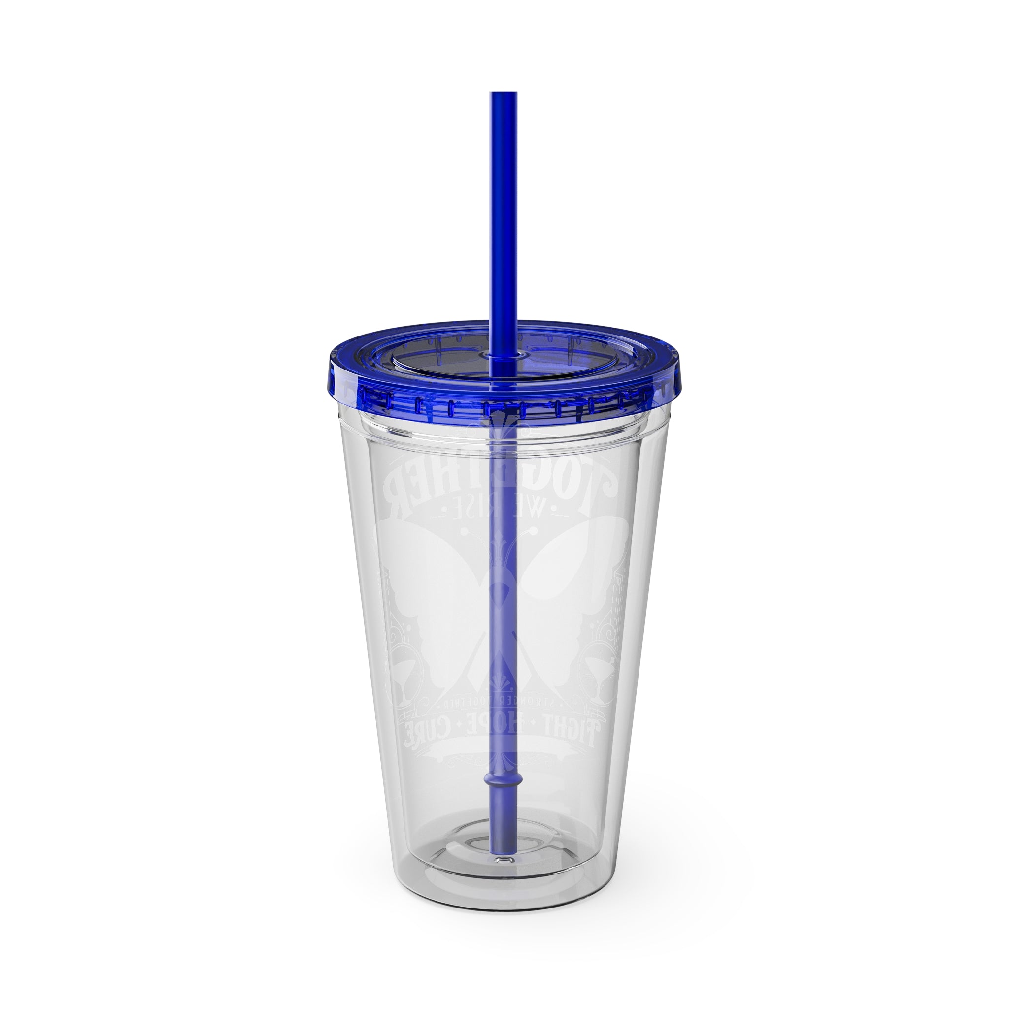 Together We Rise Butterfly Breast Cancer 16oz Tumbler with Straw