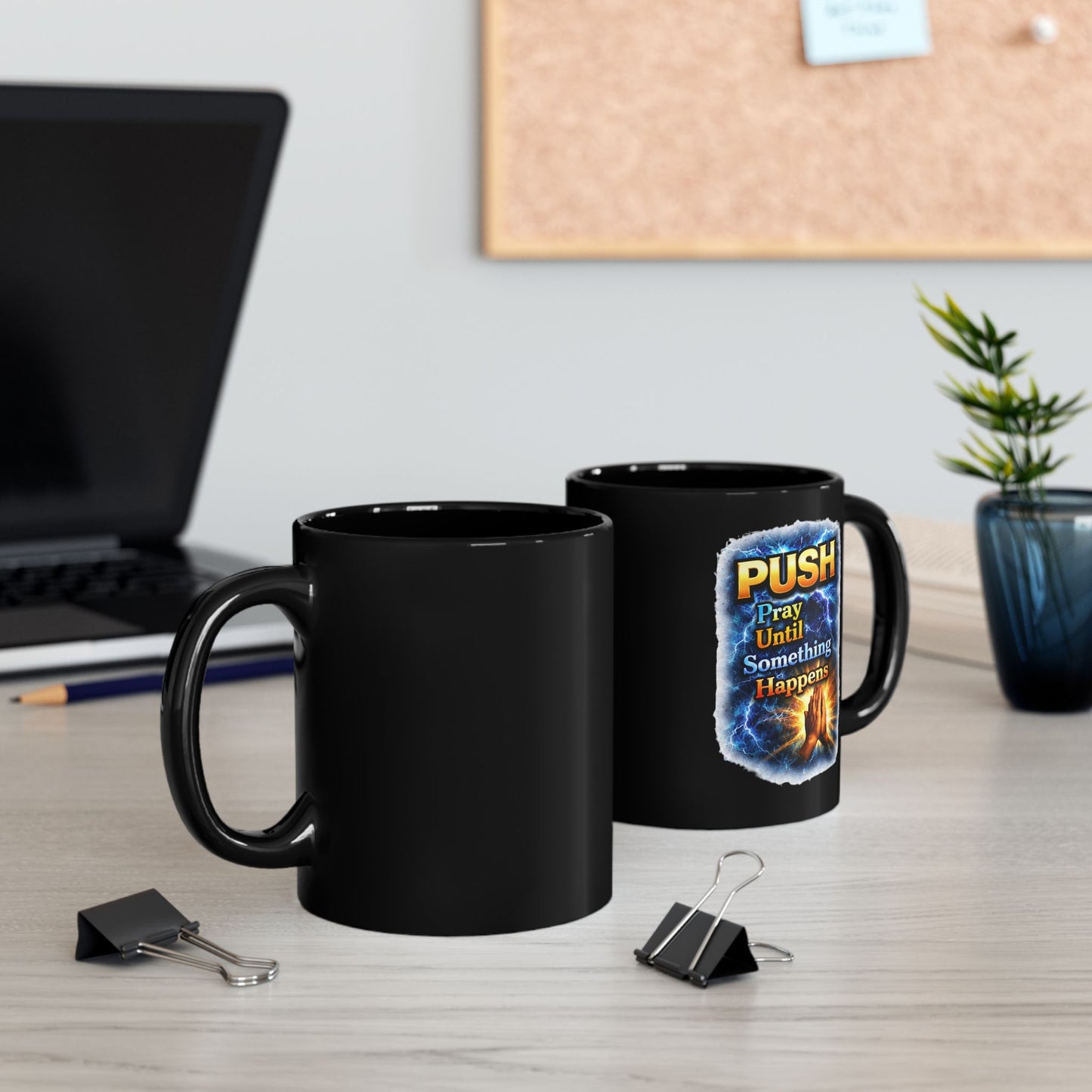 Push Black Coffee Mug - Hands — (11oz & 15oz)