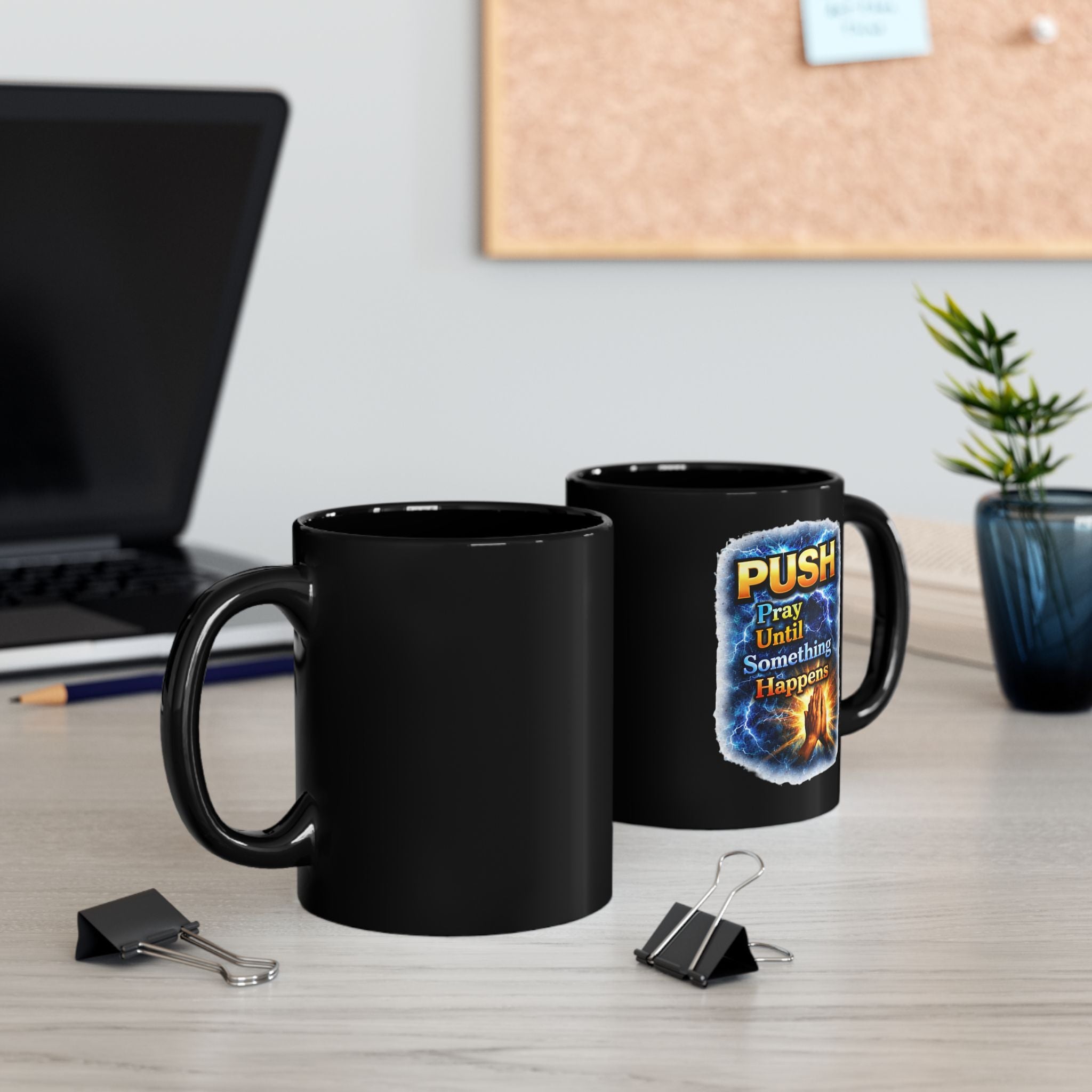 Push Black Coffee Mug - Hands — (11oz & 15oz)