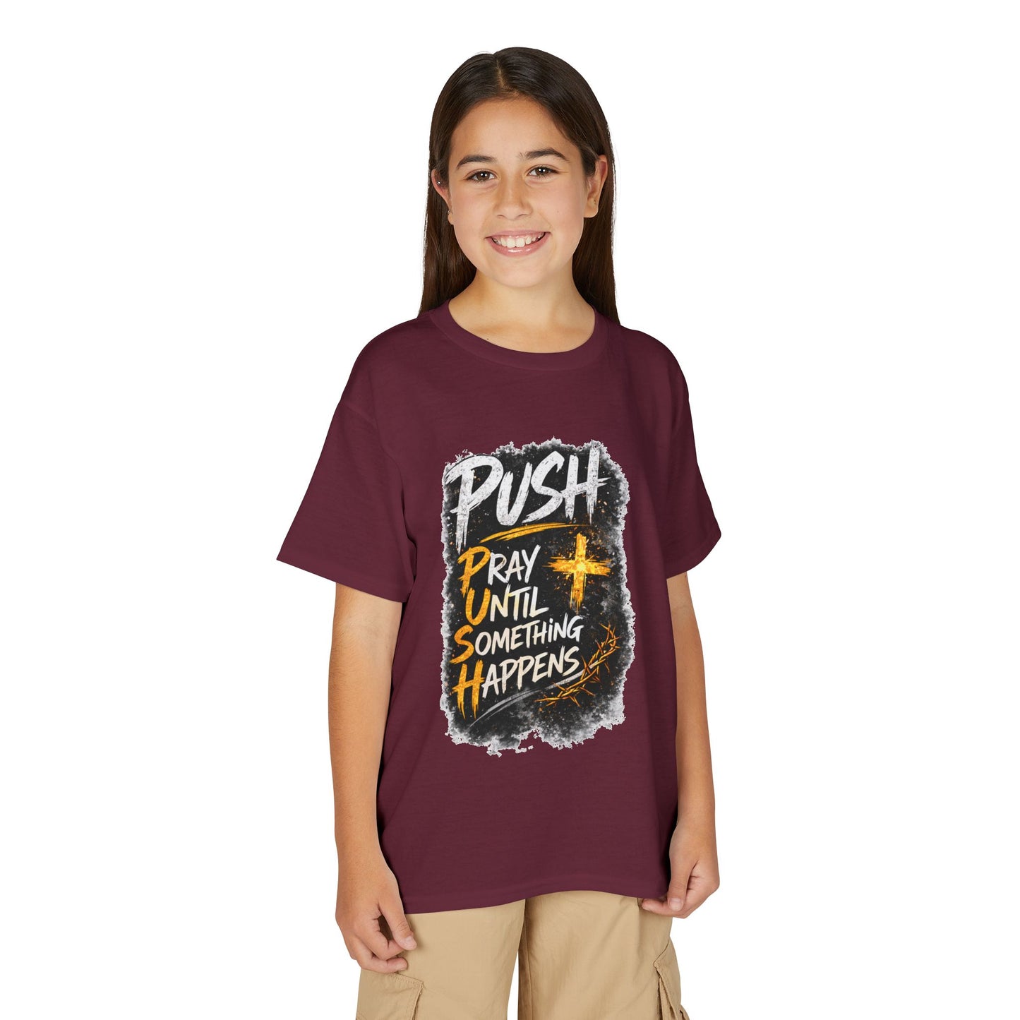 "Push: Pray Until Something Happens" Youth T-shirt