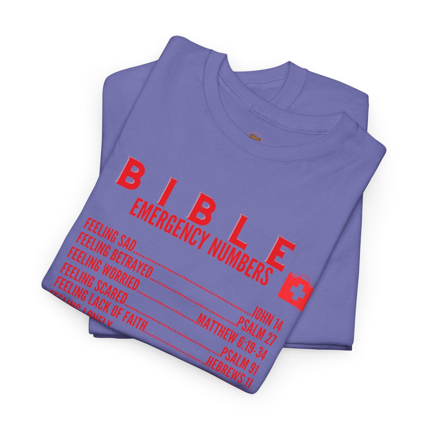 Bible Emergency Numbers Tee - Red