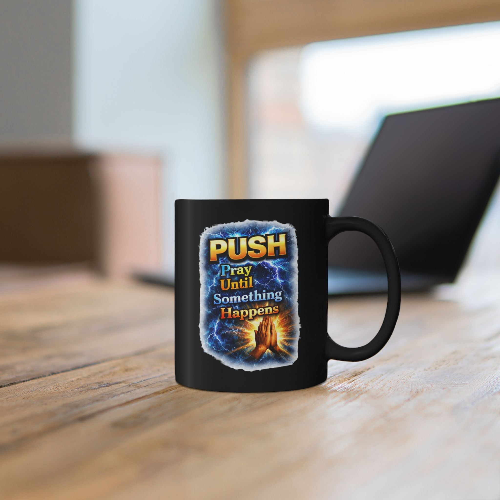 Push Black Coffee Mug - Hands — (11oz & 15oz)