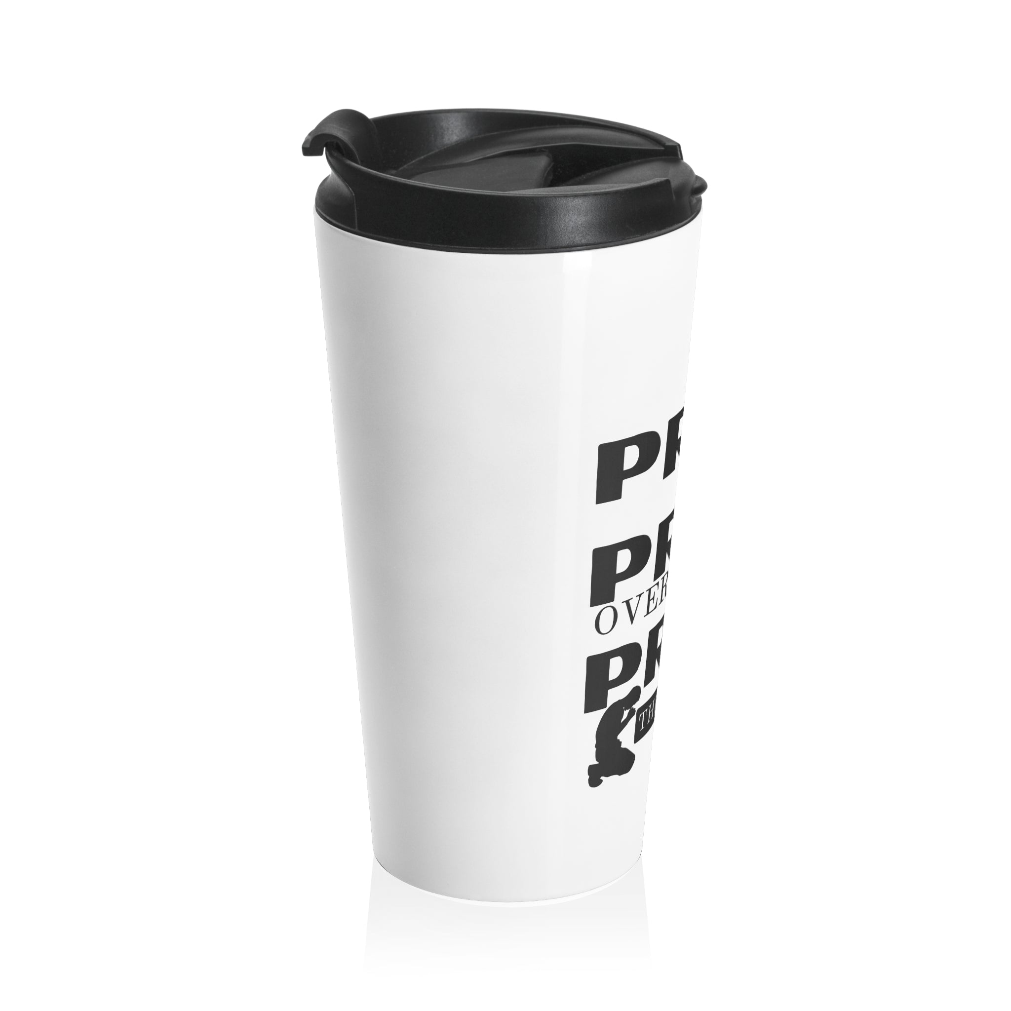 Pray On It Pray Over It Pray Through It White Stainless Steel Travel Mug