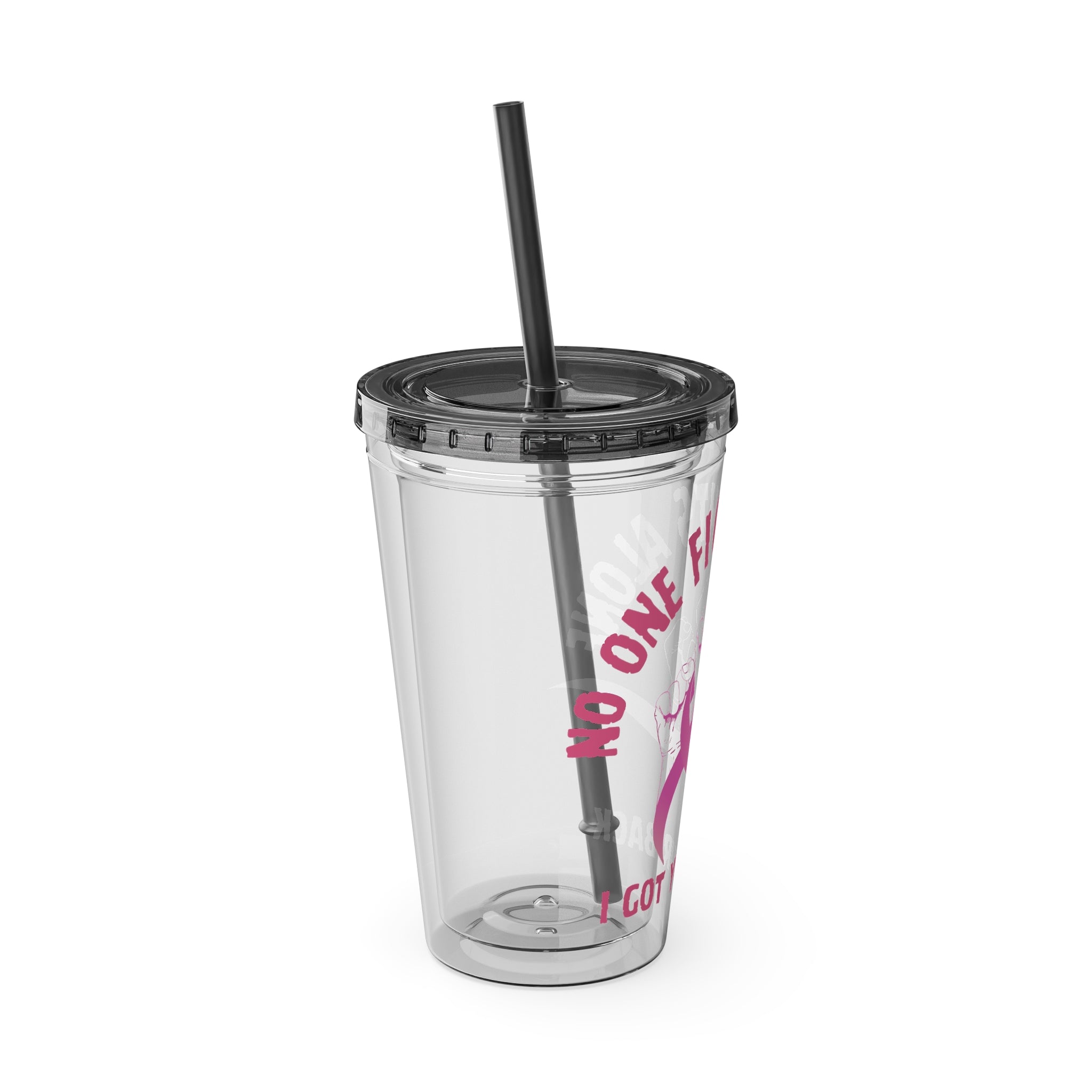 "No One Fights Alone" 16oz Tumbler with Straw