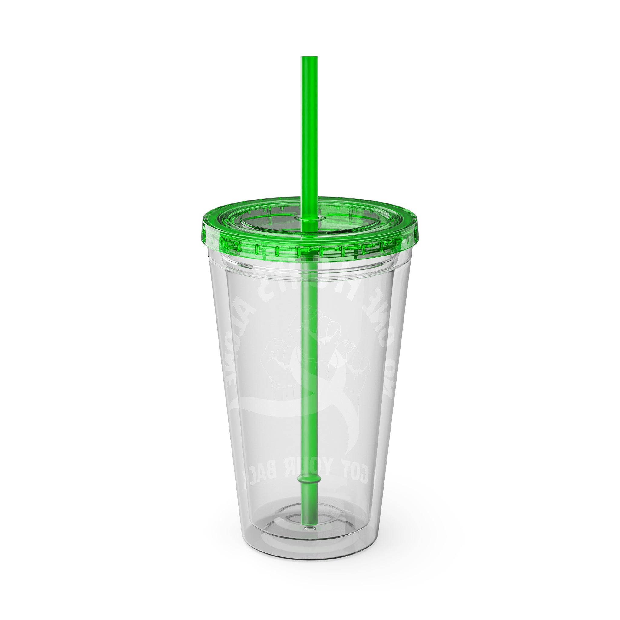 "No One Fights Alone" 16oz Tumbler with Straw