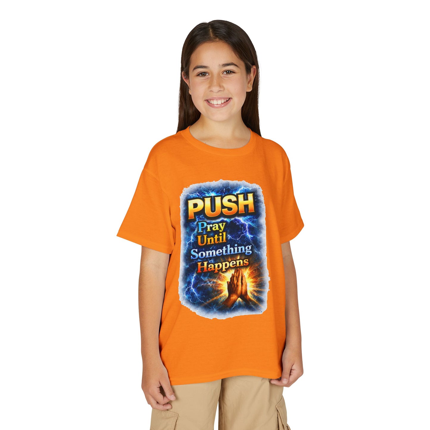 "Push: Pray Until Something Happens" Youth T-shirt - Hands