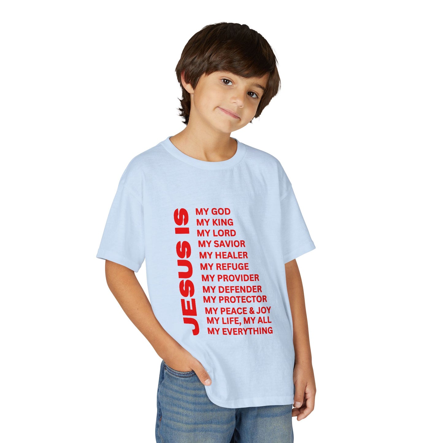 Christian JESUS IS Youth Short Sleeve - Red