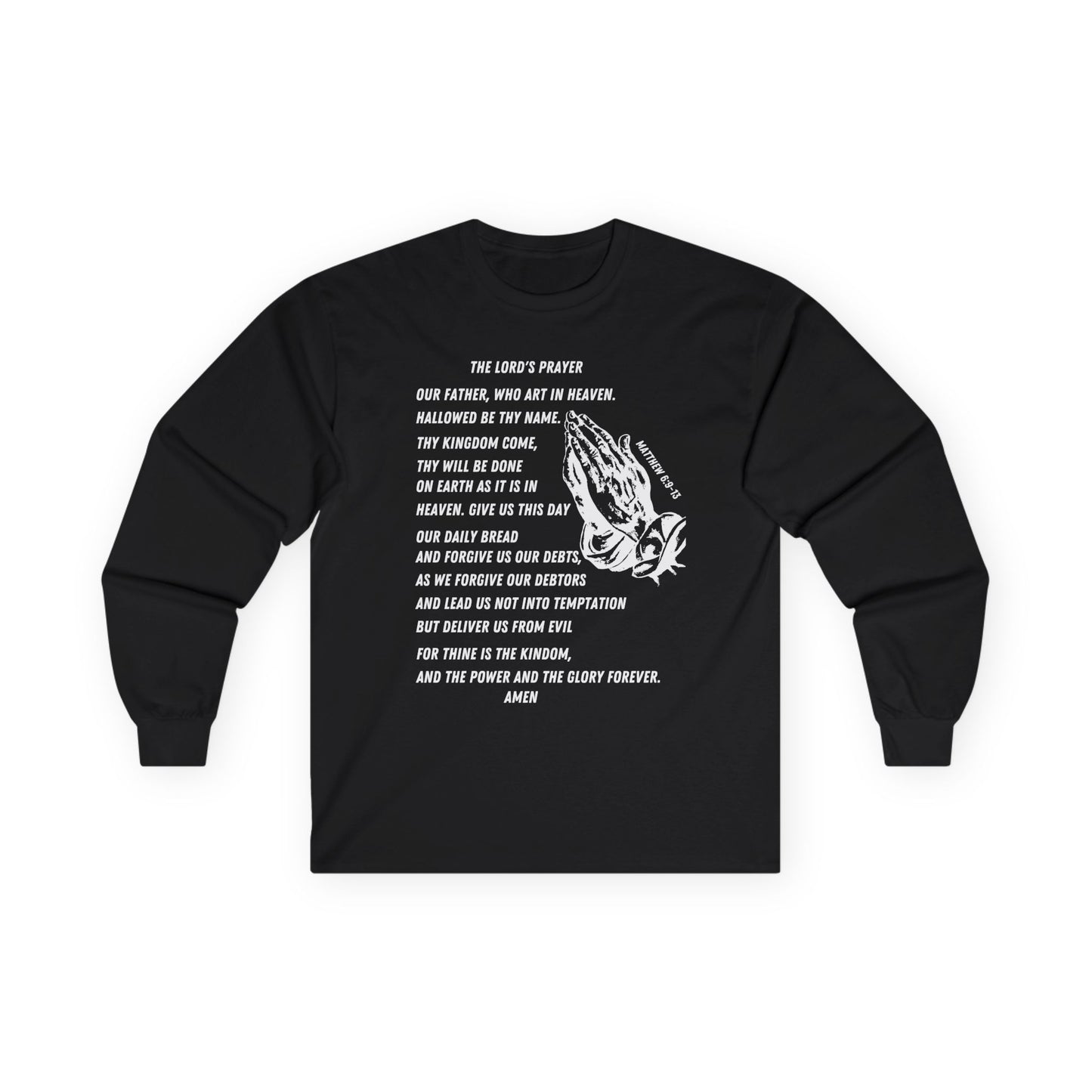 The Lord's Prayer Long Sleeve Tee- White
