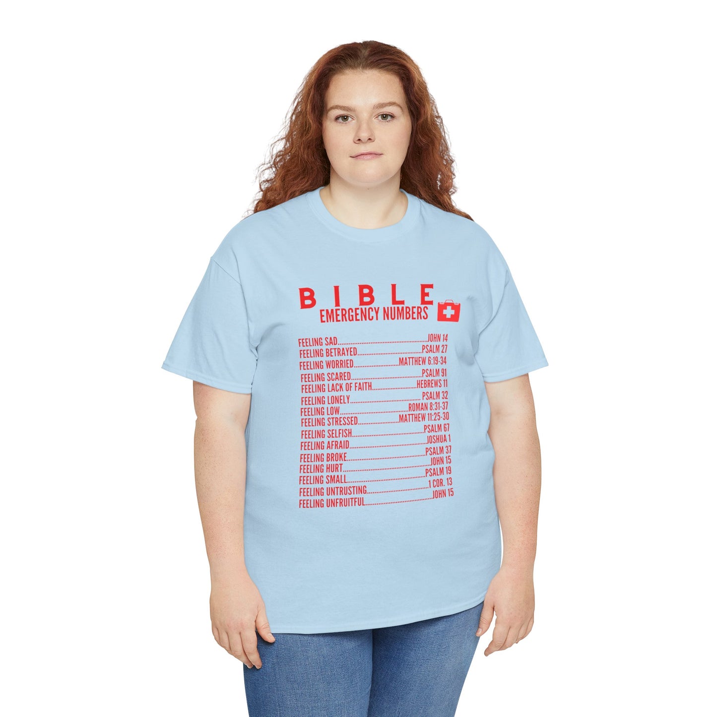 Bible Emergency Numbers Tee - Red