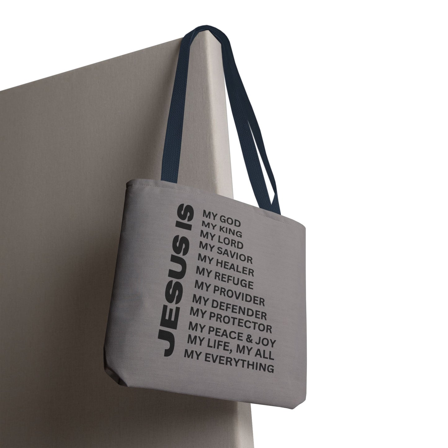 Christian JESUS IS Tote Bag - Grey