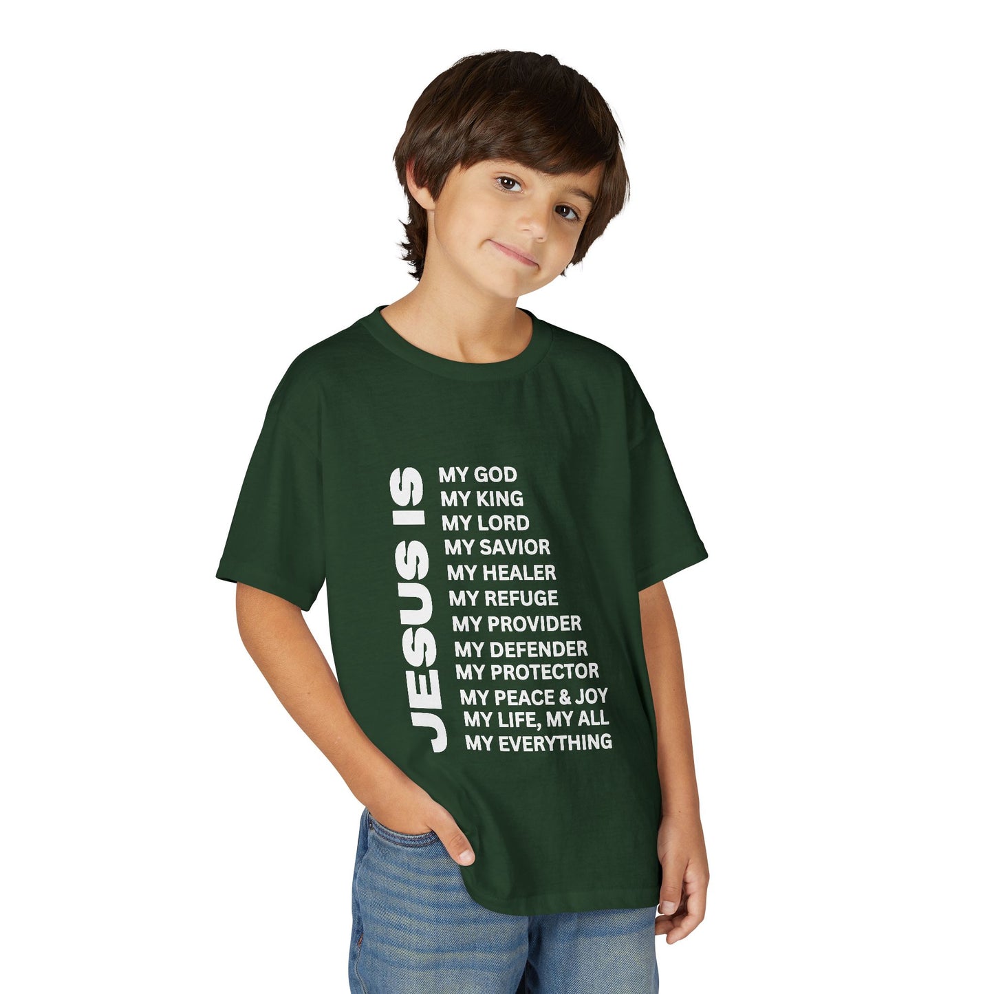 Christian JESUS IS Youth Short Sleeve - White