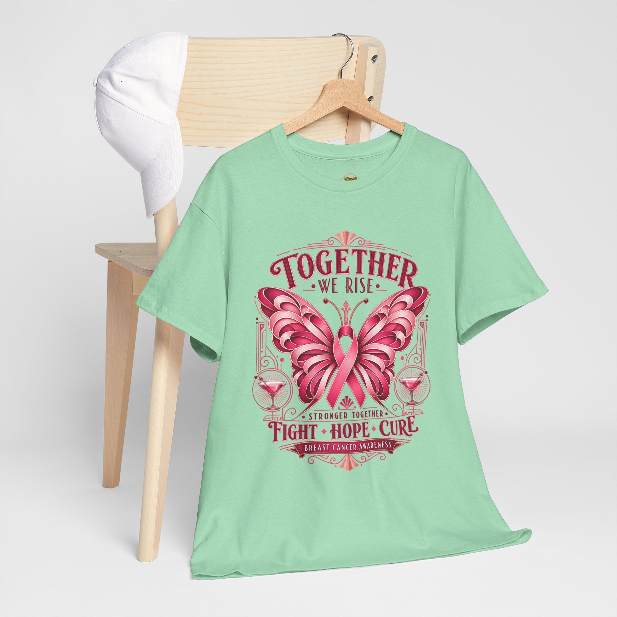 Together We Rise Breast Cancer Awareness T-Shirt — Fight Hope Cure Tee