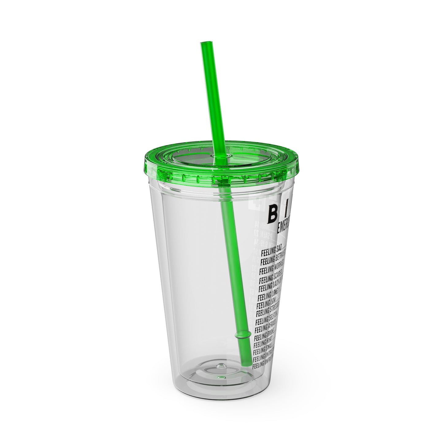 Bible Emergency Numbers 16oz Tumbler with Straw