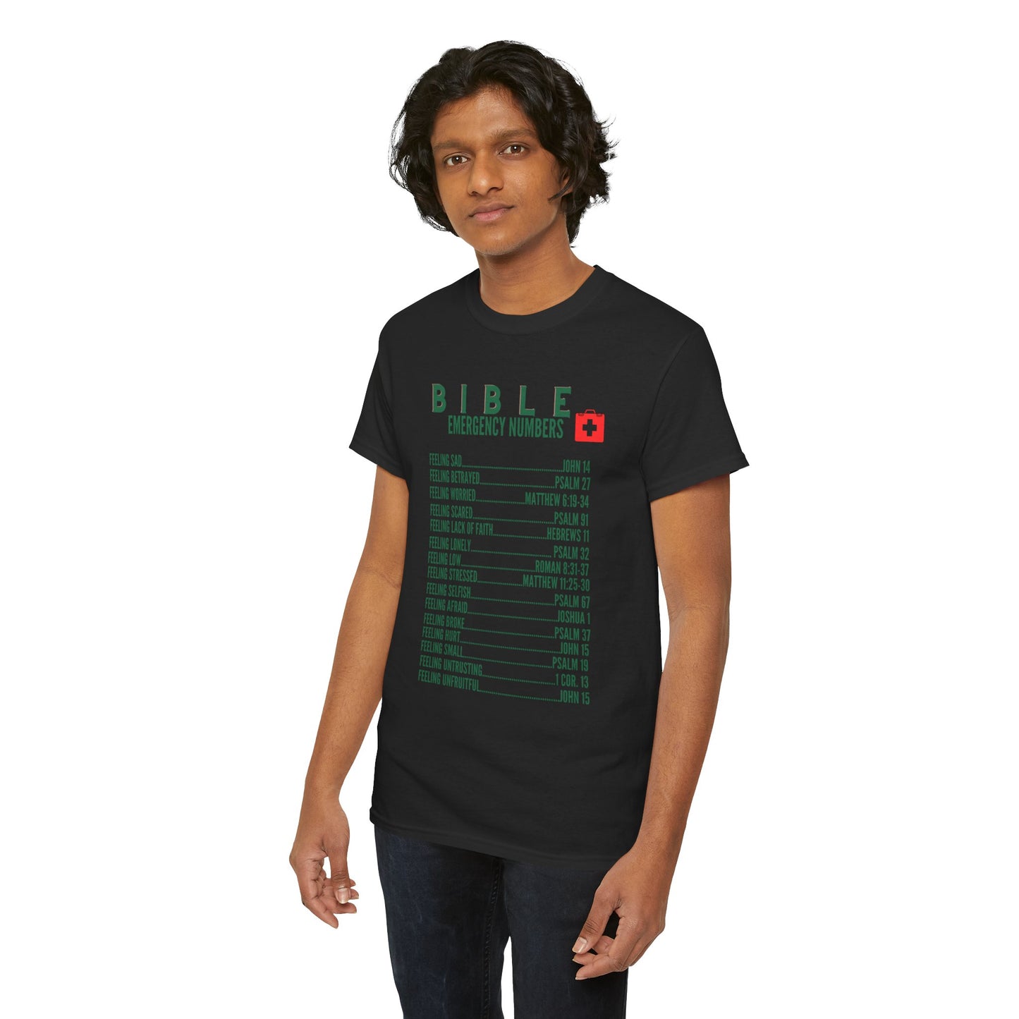 Bible Emergency Numbers Tee - Green