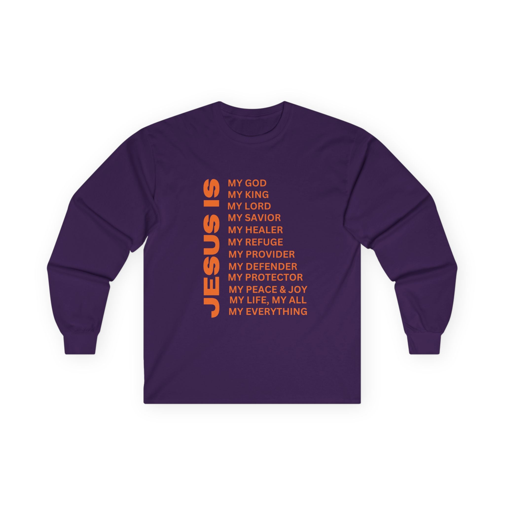 Christian JESUS IS Long Sleeve - Orange