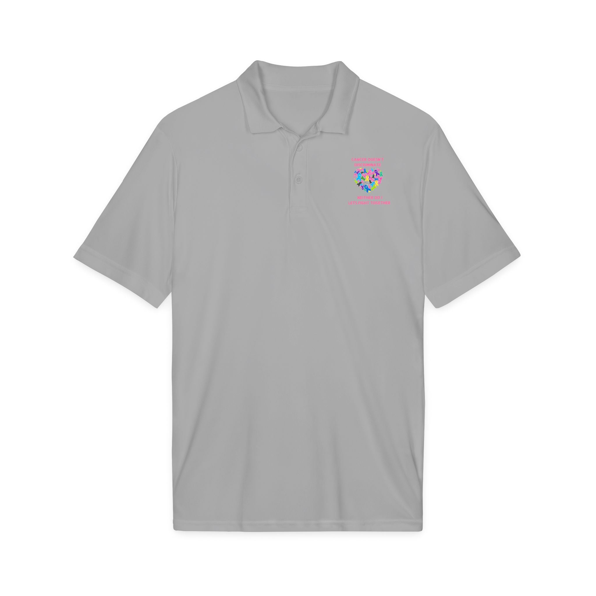 Breast Cancer Heart Ribbon Polo