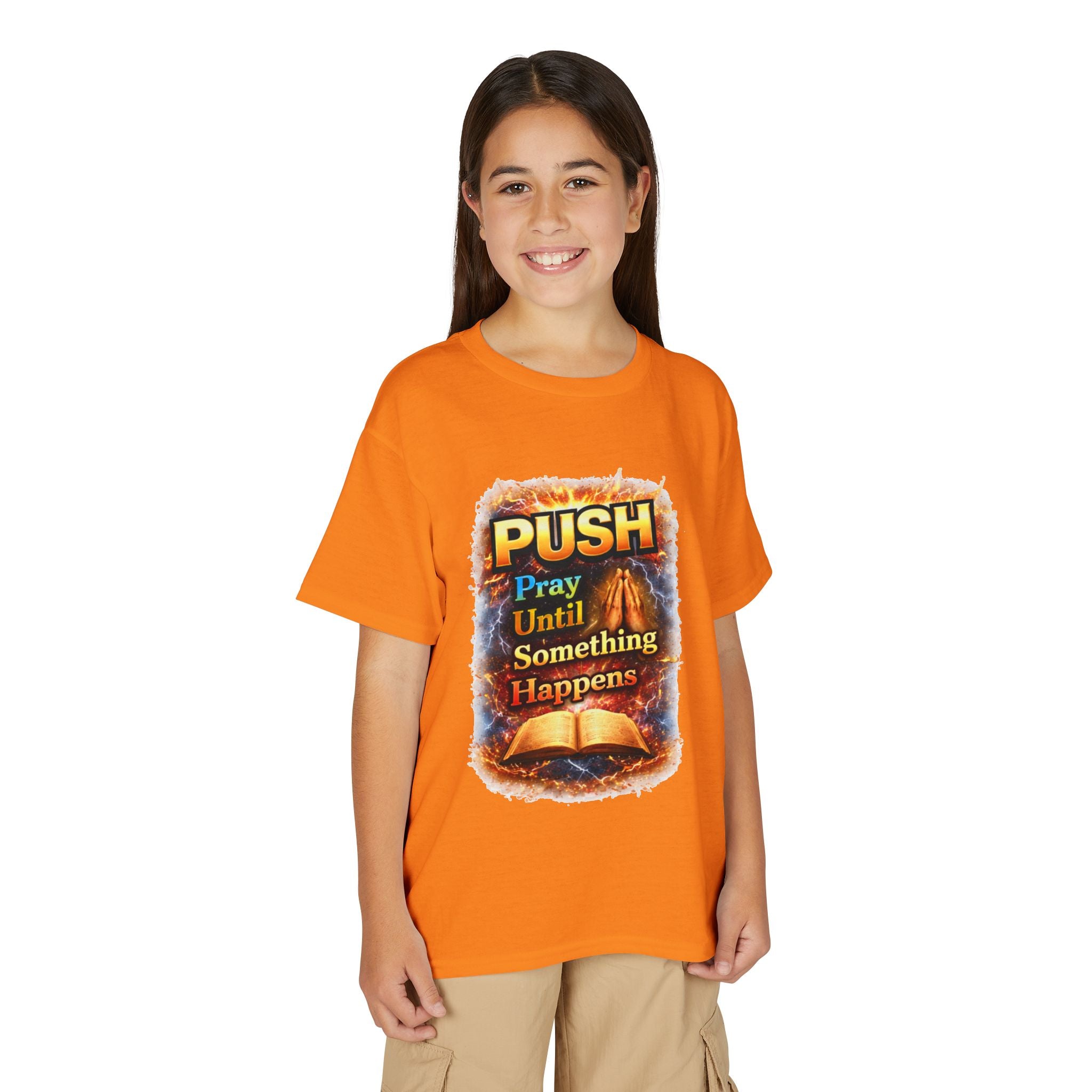 "Push: Pray Until Something Happens" Youth T-shirt - Bible