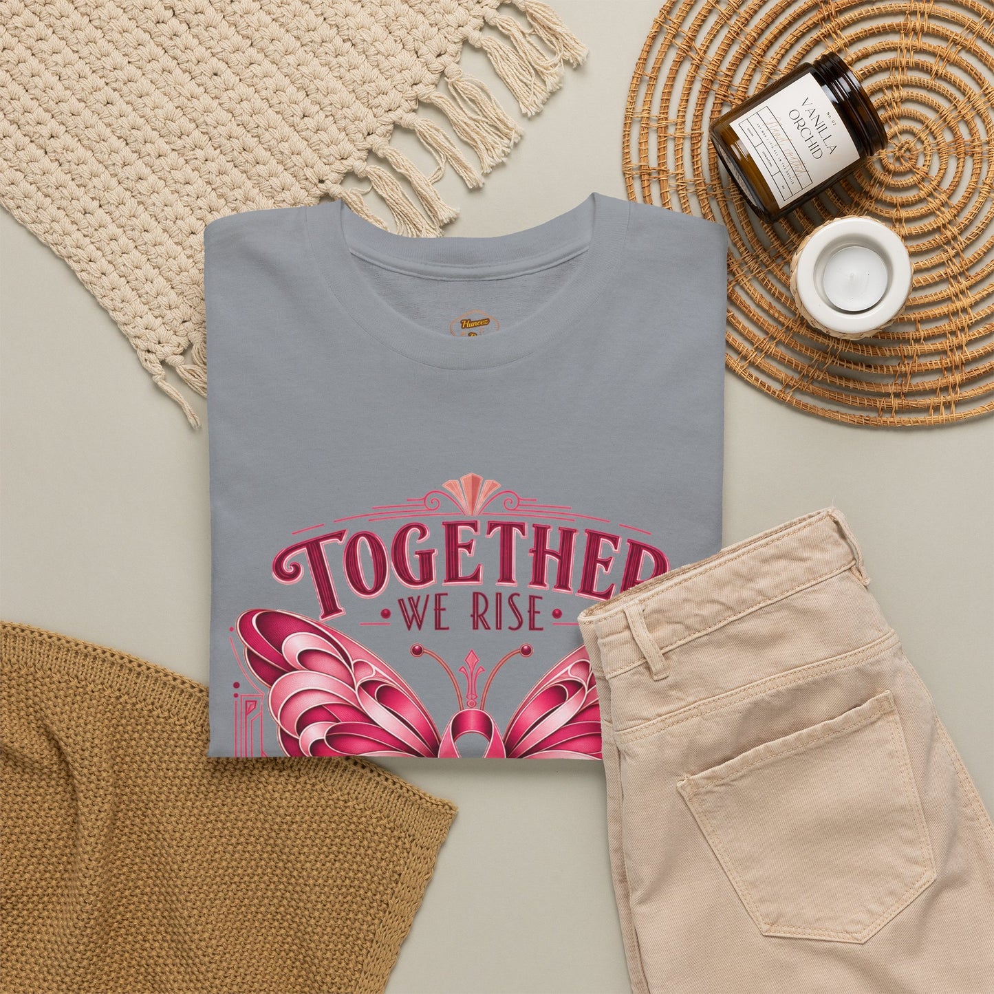 Together We Rise Breast Cancer Awareness T-Shirt — Fight Hope Cure Tee